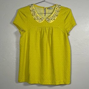 Anthropologie Blouse with Jeweled Collar